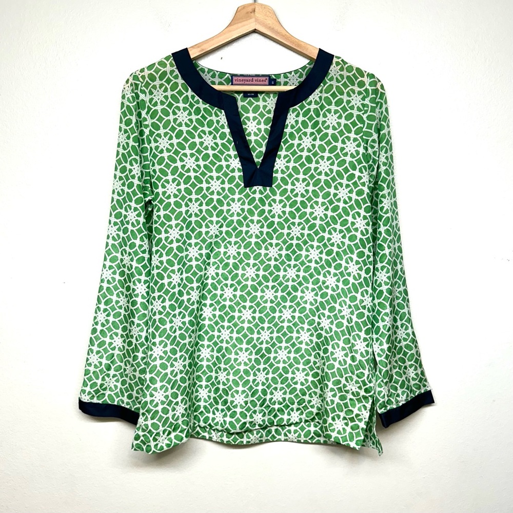 Vineyard Vines Shep & Ian Womens Silk Blend Blouse Size S